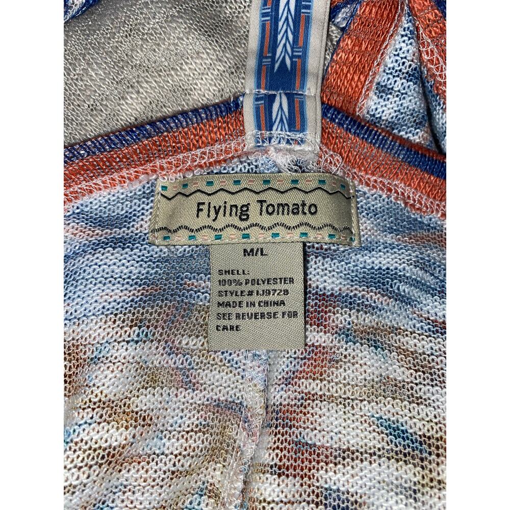 Flying Tomato Boho Halter Top M/L Open Front Tribal Print Lightweight - Picture 9 of 9